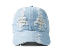 UDYSNGWMC Herren Kappe Hut Washed Denim Baseball Cap Frauen Männer Atmungsaktiver Hut Vintage Snapback Cap Weiblich 56-58Cm Hellblau