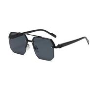 UDYSNGWMC Sonnenbrille Herren Oversize Retro Polygon Quadrat Metall Männer Sonnenbrille Mode Farbverlauf Schattierungen Trending Frauen Sonnenbrille Schwarzgrau