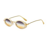 UDYSNGWMC Sonnenbrille Herren Trendige Retro Metall Runde Schatten Frauen Stilvolle Sonnenbrille Mehrfarbig Urlaub Strand Sonnenbrille Beigegelb