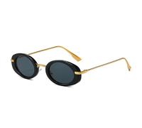 UDYSNGWMC Sonnenbrille Herren Trendige Retro Metall Runde Schirme Frauen Stilvolle Sonnenbrille Mehrfarbige Urlaub Strand Sonnenbrille Schwarzgold
