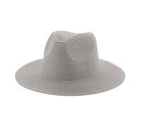 UDYSNGWMC Sonnenhut Strohhut Hut Damen Damen Hüte Große Männer Frauen Strohhüte Strand Frauen Eimerhüte 56-58Cm (Erwachsene) 7,5Cm-Hellgrau