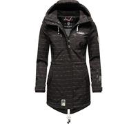MARIKOO Damen Softshelljacke (XS-3XL) mit Kapuze - Wasserabweisend, Fleece innen, Tasche am Arm, Mantel, Warme Jacke Frauen B614 (S, Schwarz-wL)