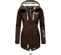 MARIKOO Damen Übergangsjacke Softshellmantel mit Kapuze Zimtzicke Chocolate Gr. XS