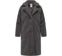 Ragwear Damen eleganter Teddy-Fleecemantel warme lange Übergangsjacke Tedyco YOUMODO Stone Grey Gr. M