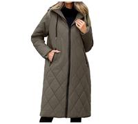 Übergangsjacke Damen Winter Wintermantel Leicht Daunenjacken Freizeit Daunenjacke Warm Übergang Jacke Steppmantel Mantel Parka Kaffee L