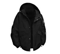 Übergangsjacke Herren Oversize Kapuzenjacke mit Tasche Wasserdicht Atmungsaktiv Regenjacke Outdoor Fahrrad Regenmantel Locker Sweatjacke mit Kapuze Mode Bomberjacke Winterjacke Regencape Regenponcho