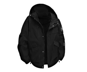 Übergangsjacke Herren Oversize Kapuzenjacke mit Tasche Wasserdicht Atmungsaktiv Regenjacke Outdoor Fahrrad Regenmantel Locker Sweatjacke mit Kapuze Mode Bomberjacke Winterjacke Regencape Regenponcho