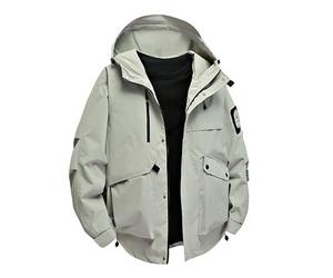 Übergangsjacke Herren Oversize Kapuzenjacke mit Tasche Wasserdicht Atmungsaktiv Regenjacke Outdoor Fahrrad Regenmantel Locker Sweatjacke mit Kapuze Mode Bomberjacke Winterjacke Regencape Regenponcho