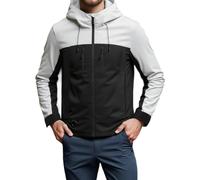 Übergangsjacke Herren, Windbreaker Herren Leicht mit Kapuze und Zip Regenjacke Warm Softshelljacke Große Größen Winterjacke, Regenmantel Wander Windjacke Dünn Kapuzenjacke Langarm Thermojacke
