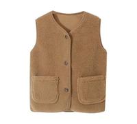 üBergangsjacke Mädchen - Kinder Winterweste für Jungen und Mädchen warme ärmellose wattierte Jacke mit Knöpfen gemütliche Oberbekleidung für Kleinkinder und Kinder