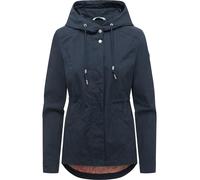 Parka RAGWEAR "DANKIRA", Damen, Gr. L, navy, Web, Obermaterial: 68% Baumwolle, 32% Polyamid, unifarben, Po-bedeckend, Jacken Parka, Mit Kordelzug zum Taillieren (66376943-L) navy