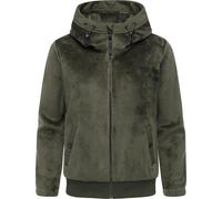 Übergangsjacke Plüschjacke mit kuscheligem Teddyfell-Innenfutter "Cousy Short Bonded" Dark Olive M