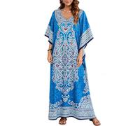 Übergröße Kaftan Kleid Tunika Lange Maxi Kimono Kaftan Kleid Nachthemd Strand Party Casual Kleid