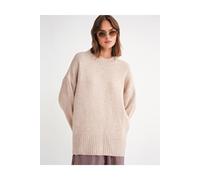 Übergröße Rippstrickpullover mit Rundhalsausschnitt S/M