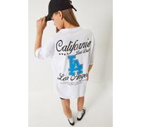 Übergrößen Crewneck Baumwoll-T-Shirt mit Rückenprint