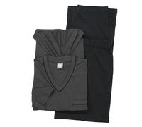 Übergrößen Pyjama lang - von Adamo, anthrazit gestreift, Größe:6XL