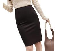 Übergroße Bleistiftröcke for Damen Im Büro, Hohe Taille, Schwarzer Rock, Schmaler Korsettrock(Black,5XL)