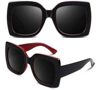 Übergroße Retro Vintage Quadratische Sonnenbrille Damen UV400