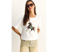 Übergroßes Besticktes Pailletten Crew-Neck T-Shirt L