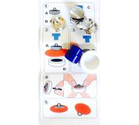 Überziehbare Knöpfe 5 Stück 19 mm mit Werkzeug silber für feine Stoffe