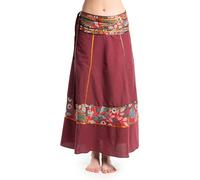 ufash Wickelrock Boho Goa Gipsy - Bunter Maxirock lang aus Indien, mit Bändern - Rock für Damen & Herren - im Winter & Sommer, Design 12