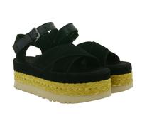 UGG Australia Aubrey Ankle Strap Damen Echtleder-Sandalette Plateau Sommer-Schuhe mit EVA-Sohle W/1167471 Schwarz 38