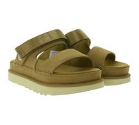UGG Australia Goldenstar Slide Damen nachhaltige Echtleder-Schuhe mit EVA-Sohle Plateau-Sandale Sandalette mit Klettverschluss 1167399 Braun 39