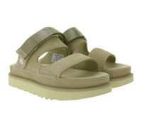 UGG Australia Goldenstar Slide Damen nachhaltige Echtleder-Schuhe mit EVA-Sohle Plateau-Sandale Sandalette mit Klettverschluss 1167399 Beige 37