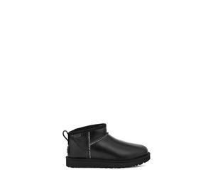 UGG Damen Boots CLASSIC ULTRA MINI LEATHER, schwarz, Gr. 42EU