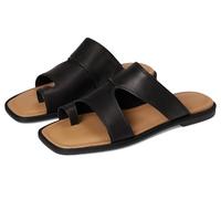 UGG Damen Matira Flache Sandalen, Schwarz Leder, 41 EU