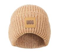 UGG Damen W Chunky Rib Beanie Grob gerippte Mütze mit W Logo, Camel, O/S