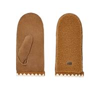 Fäustlinge aus UGG®fluff mit Muschelrand für Damen in Brown, Größe S/M, Leder 101031-CHE-S/M