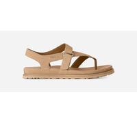 UGG® GoldenGaze Zehentrenner-Sandale für Damen in Beige, Größe 42, Wildleder 1175134-SAN-11