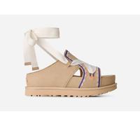 UGG® Goldenstar Hi Artistitch Sandale für Damen in Sand Multi, Größe 38, Wildleder 1175133-SNMU-07