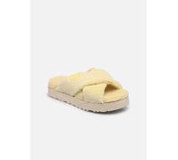 UGG - Hausschuhe W FUZZ SUGAR TERRY CROSS SLIDE - gelb - Größe 41