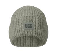 UGG Kids’ Chunky Rib Beanie with Seamless Crown, Soft Rib-Knit Fabric, and Leather Logo Patch