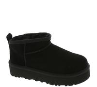 UGG Klassische Ultra Mini Plateau Lederstiefeletten schwarz