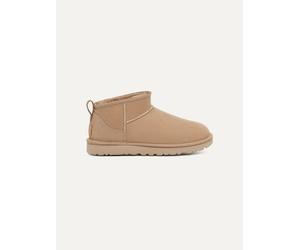 UGG Leder-Ankle-Boots "Classic Ultra Mini" in Beige - Größe 37 | Stiefeletten