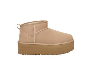 Ugg - Plateaustiefeletten - W Classic Ultra Mini Platform Sand für Damen aus Wolle - Größe 10 US - Beige Beige 10 US