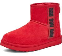 UGG W klassischer Damen-Stiefel mit seitlichem Mini-Logo, Samba Rot/Schwarz, 38 EU