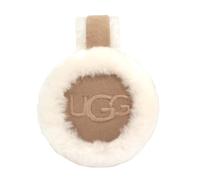 UGG Wasserabweisende Ohrenschützer aus Schaffell für Damen mit gesticktem Logo, Sand, Einheitsgröße