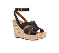 UGG Women's Careena Sandal, Schwarzes Leder, 41 EU