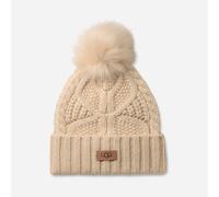 UGG Damen Cable Beanie with Pom Hut, Cream, Einheitsgröße