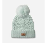 UGG® Zopfstrick-Beanie mit Bommel für Damen in Green, Größe O/S 100819-FTN-O/S