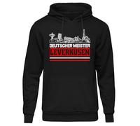 UGLYSHIRT Leverksuen Titelkusen Herren Kapuzenpullover | Leverkusen Pullover Trikot Fanartikel Fussball Stadt Skyline Leverkusen Meister Hoodie | Schwarz (XL)