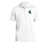 UGP Campus Apparel AP07 - Michigan State Spartans Primary Logo Left Chest Mens Polo - Large - White