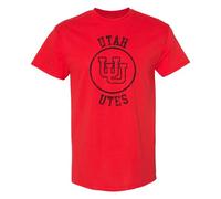 UGP Campus Apparel AS04 T-Shirt mit Kreislogo im Used-Look, University of Utah Utes Red, S