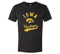 UGP Campus Apparel AS11 - Retro Script Triblend T-Shirt, Iowa Hawkeyes Black Frost, XL