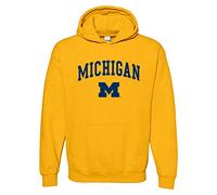 UGP Campus Apparel NCAA Offiziell lizenzierter College - University Team Color Arch Logo Hoodie, Michigan Wolverines Gold, Small