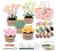 UHAPEER Häkelset für Anfänger, Häkeln Häkelgarn Set mit Anleitung | Häkel-Starterset mit Schritt-für-Schritt-Video, DIY Häkel Strickset Blume, Bastelset Geschenk für Erwachsene Kinder